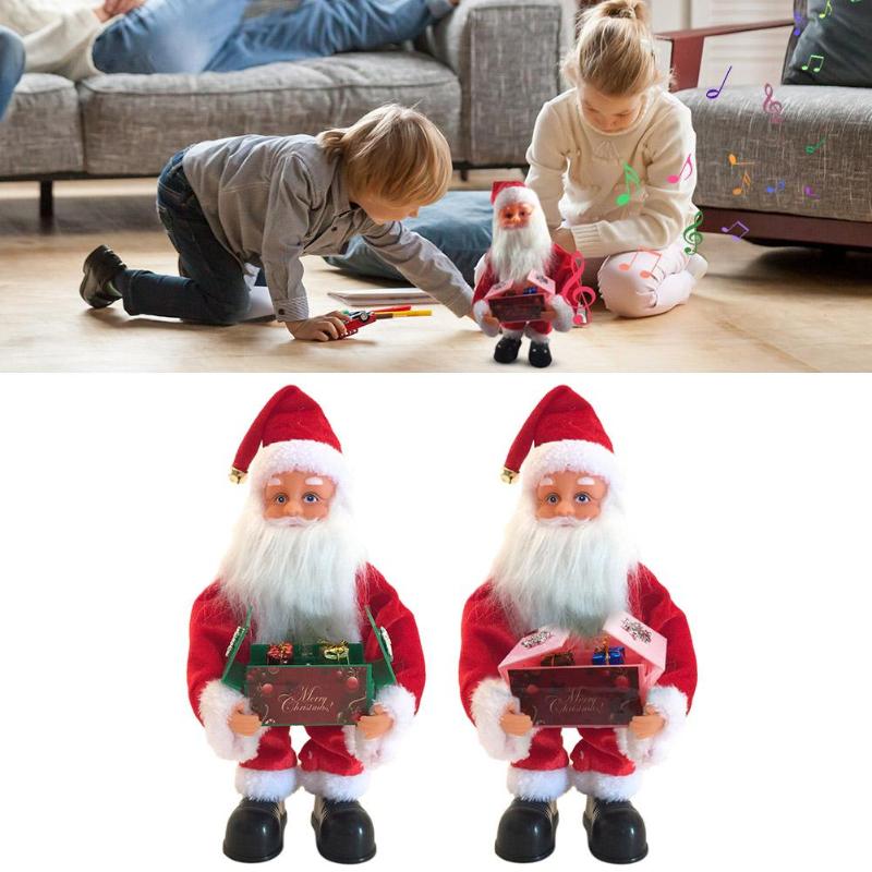 Christmas Electric Santa Claus Singing Doll Toy for Year Electric Christmas Doll Toy Navidad Xmas Decor