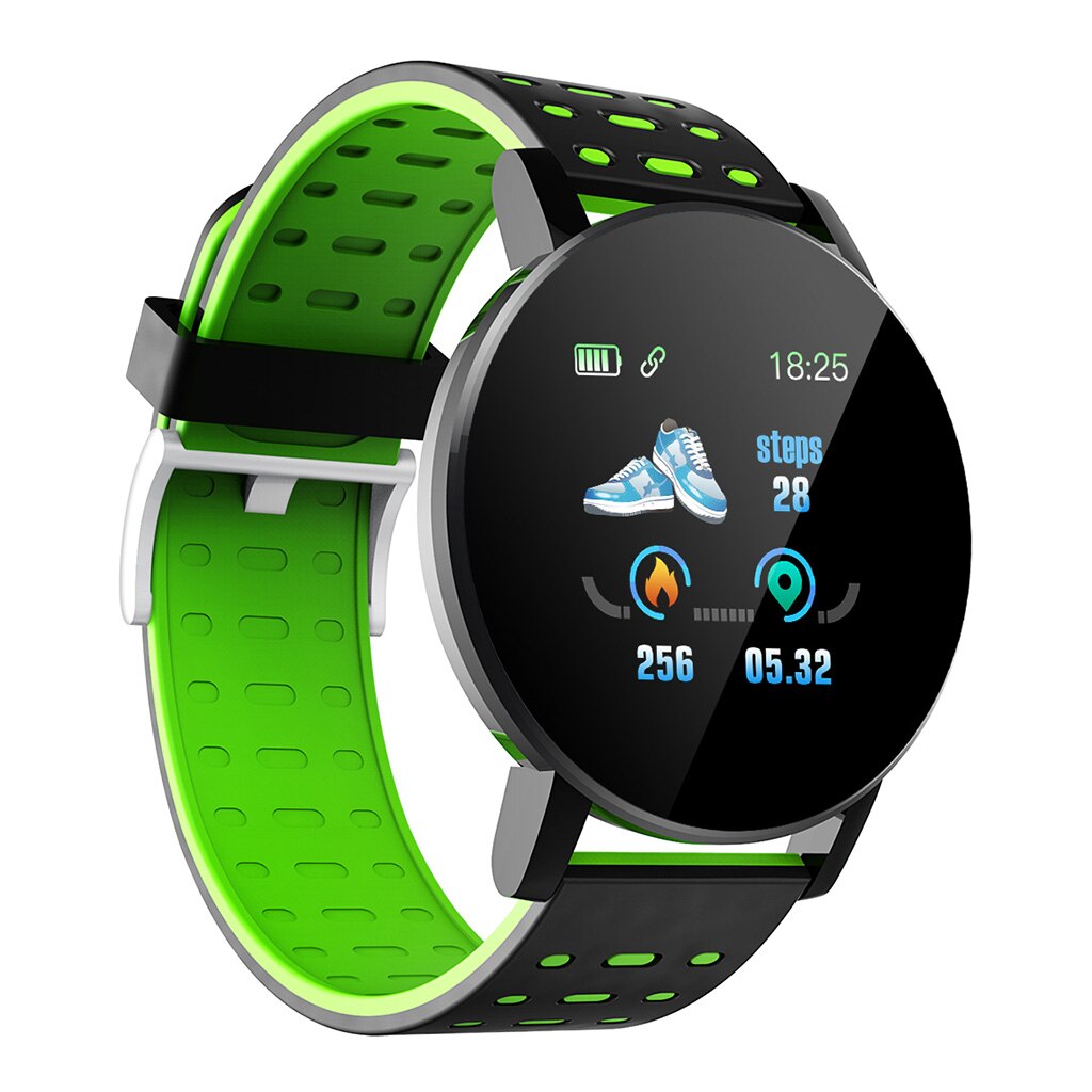 Women Smart Watch Heart Rate Blood Pressure Health Waterproof Bluetooth Wristband Fitness Tracker Pedometer For Android IOS: Green