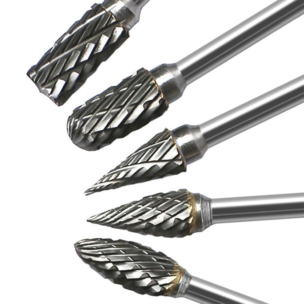 Mango de carburo de tungsteno fresa herramienta rotativa Burr doble corte de diamante Dremel rotativo herramientas de pulir eléctrica