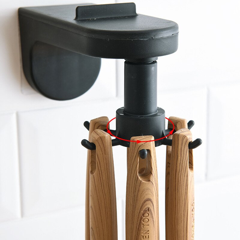 Perchero de almacenamiento rotativo de 360 grados para cocina, con gancho giratorio, soporte para utensilios de cocina, organizador para colgar cucharas, ollas, utensilios