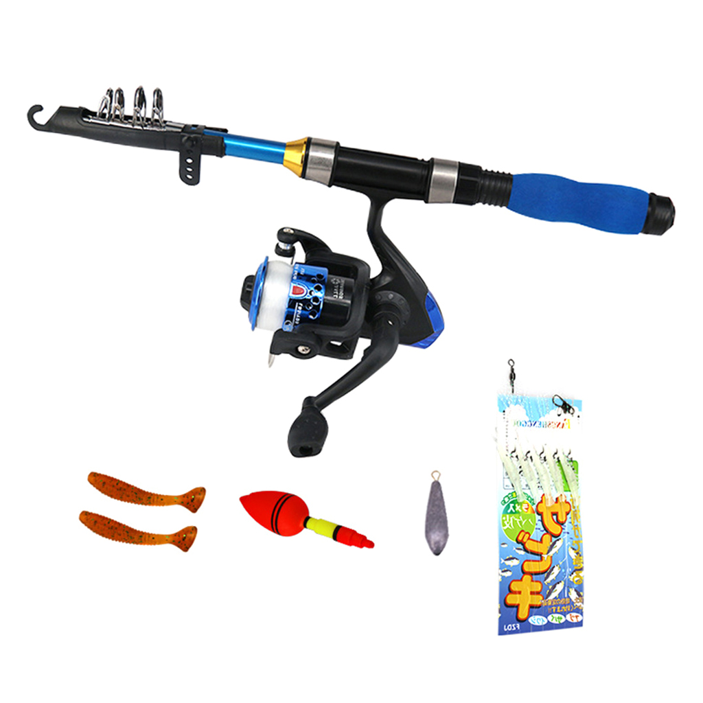Ice Fishing Rod Reel Combo Complete Kits with Line Lures Floats lead Weights Winter Fishing Tackles Tools