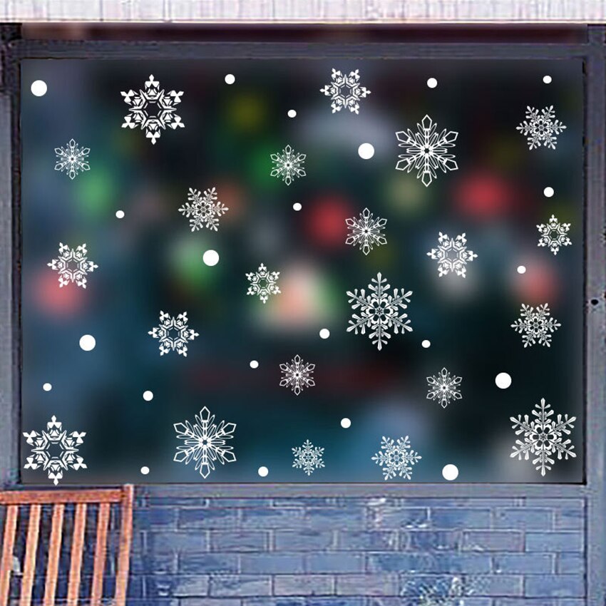 Christmas Snowflake Window Decal Wall Stickers - Xmas/Winter Static Window Sticker Red/ Blue/ White Decorations