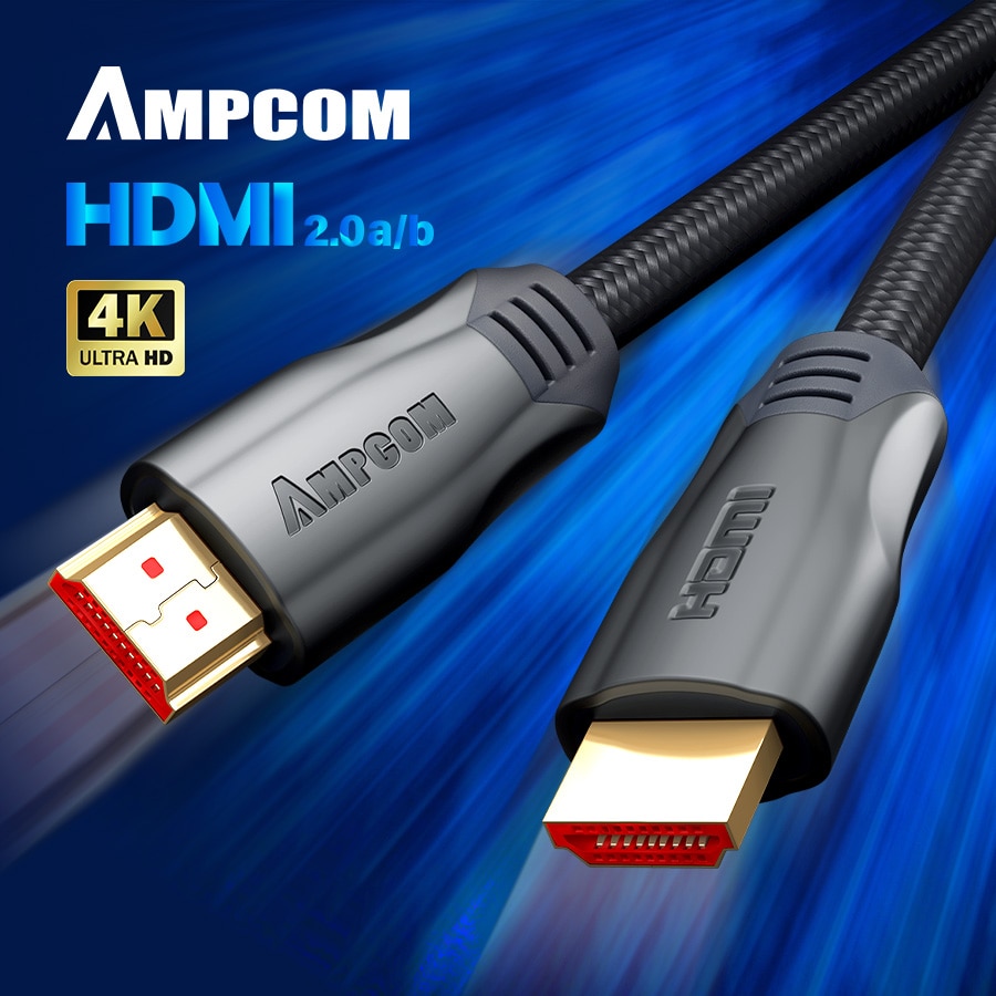 Cavo Hdmi Hdmi 2.0a 2.0b, ampcom Ingegneria Serie 4K Hdmi a Hdmi 2.0 Cavo di Sostegno 3D Ethernet Hdr 4:4:4 per Hdtv PS4 PS3