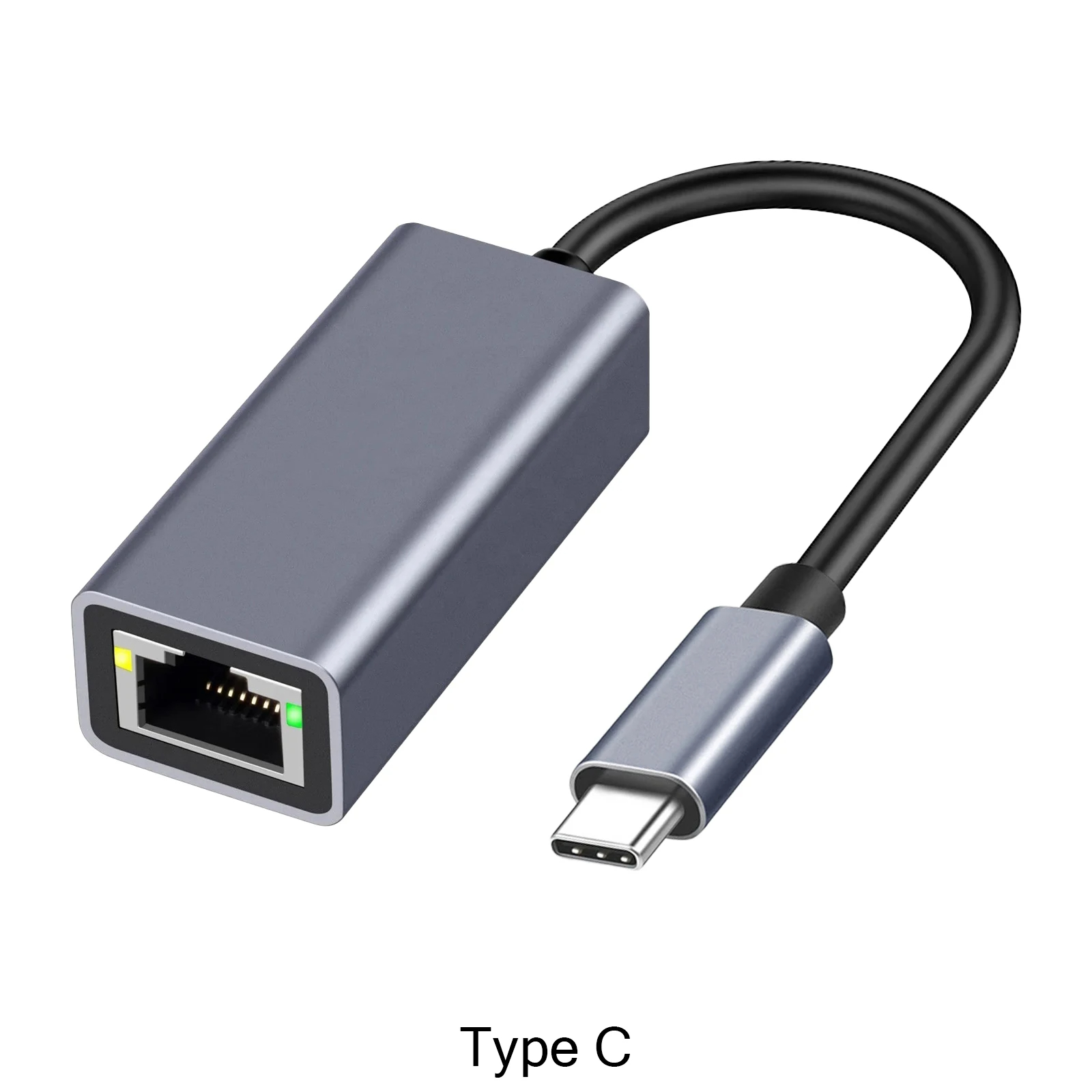 Adapter USB C Ethernet Adapter Ethernet na USB C/Thunderbolt 3 na RJ45 Przewodowa sieć Konwertuj Adapter Plug Play USB typu C: WHITE