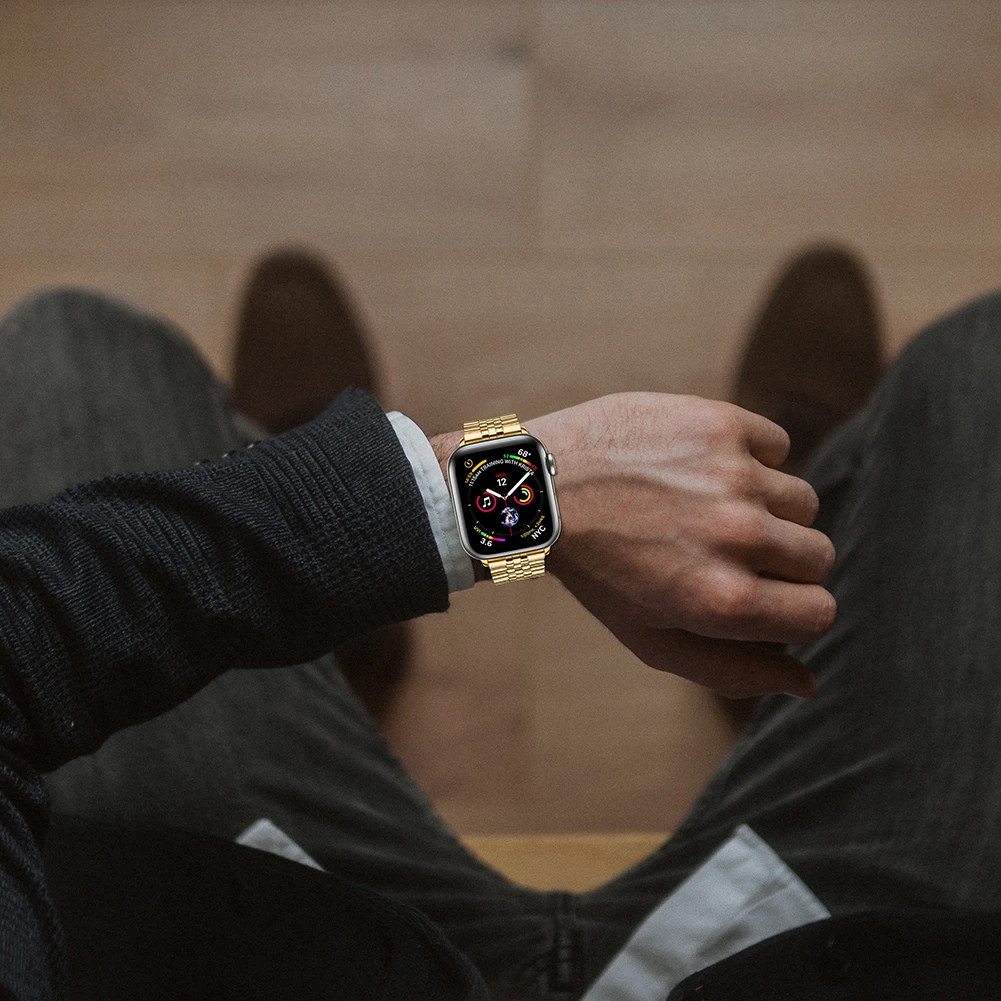 Correa de Metal de acero inoxidable para Apple Watch Ultra 2 49mm 9 8 7 6 5 4 SE 45mm 41mm 44mm 40mm pulsera iWatch 10 46/42mm