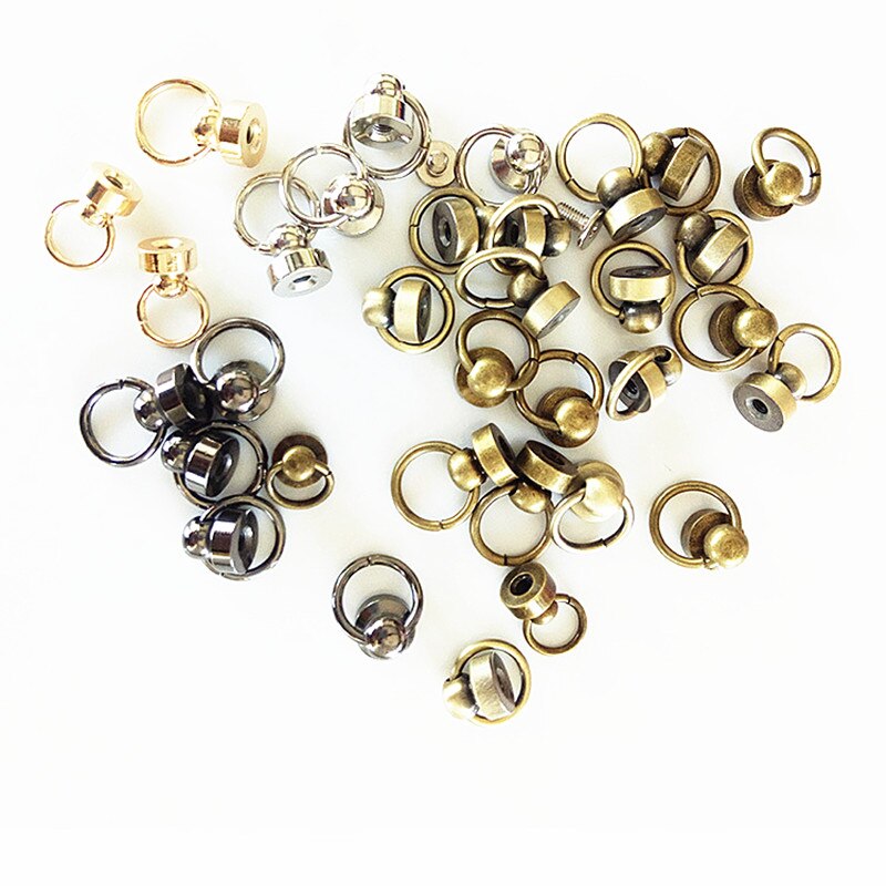 10Pcs 8-9mm Roterende tepel klinknagel met pull ring kledingstuk klinknagel met schroeven tas hoed schoen leer chocker telefoon geval diy