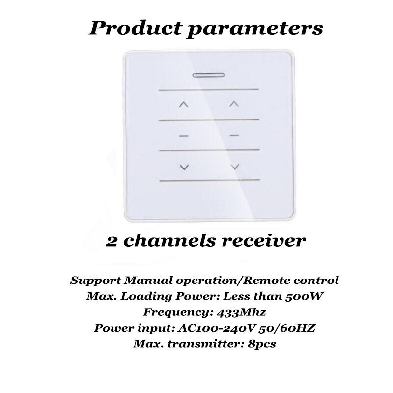 2 Gang Muur Schakelaar Ac Input Venster Motor Controler Transformator Converter 433Mhz Remote Individuele Controle Voor Ac Dc motor