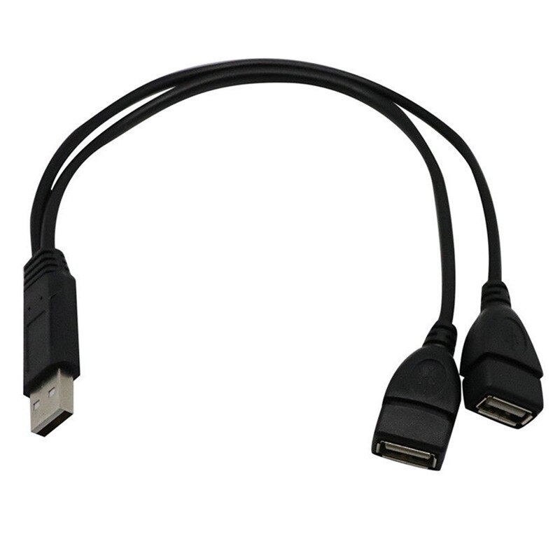 HOT 30cm Y rozdzielacz zasilania Adapter przewodu kabel USB 2.0 A męski na 2 podwójne żeńskie gniazdo