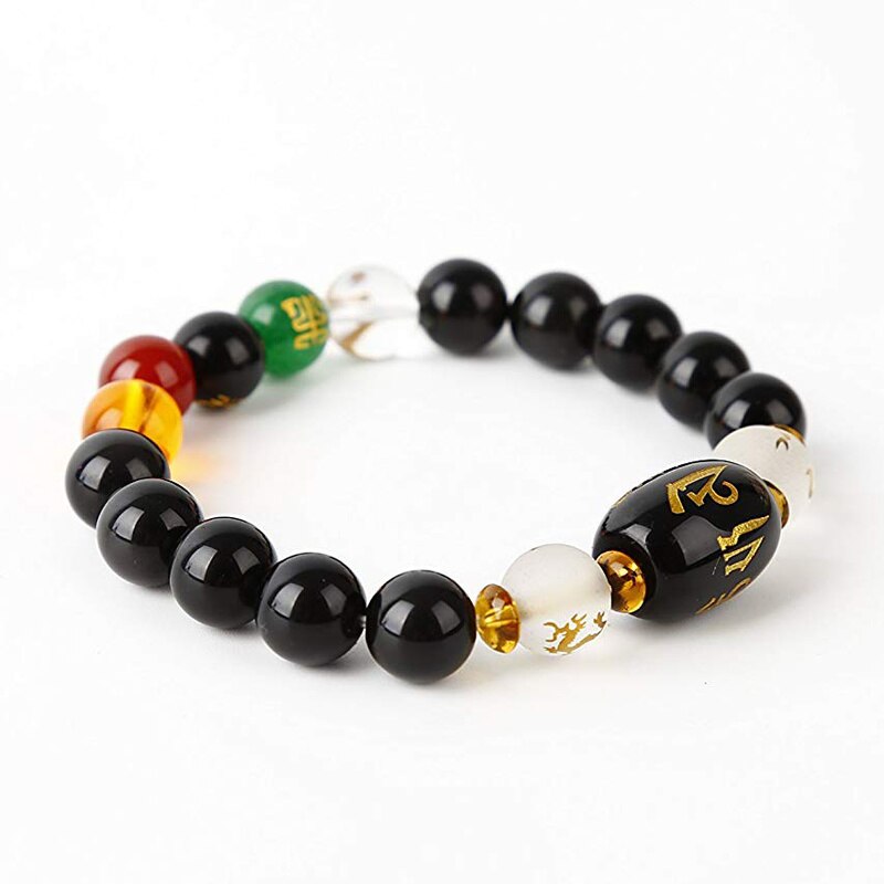 Feng Shui Obsidiaan Vijf-Element Rijkdom Porsperity Armband Trekken Rijkdom Geluk Met Doos