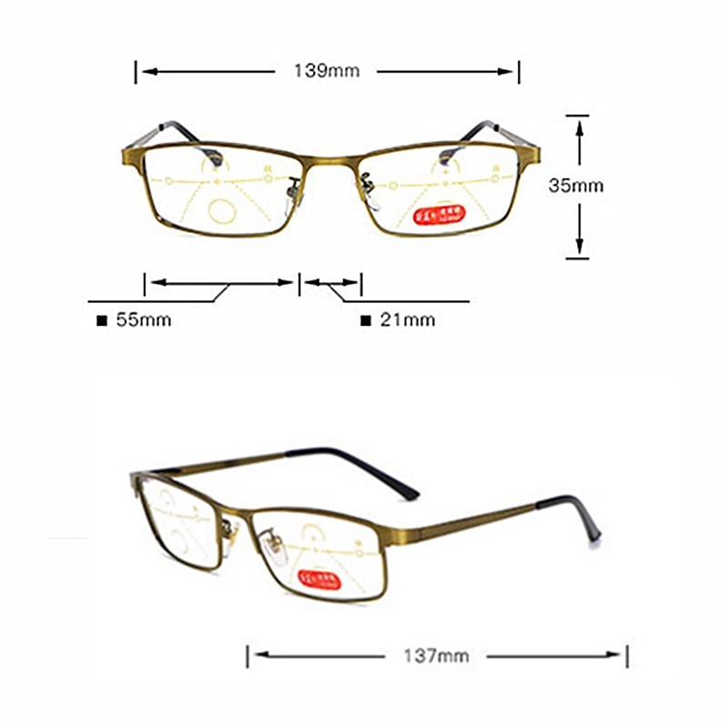 Transition Photochromic Progressive Reading Glasses Multifocal Bifocal Men Women Anti-Blue-Ray Resin Presbyopic glasses 1.5 2.0