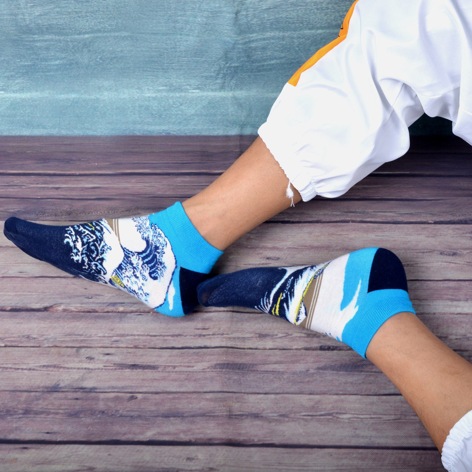 Sanzetti heren 6 paar/lot kleurrijke zomer gekamde katoenen enkelsokken gestreepte geruite ademende harajuku sokken vrolijke sokken voor