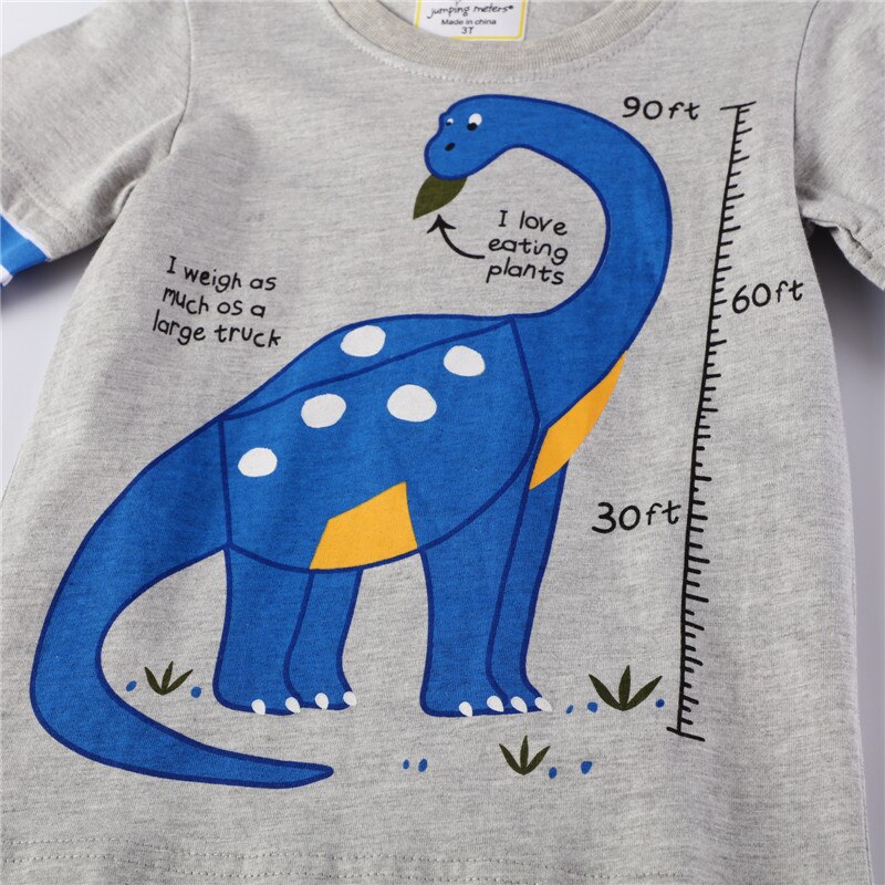 ジャンプメートル長袖動物tシャツ秋春の子供のtシャツ綿恐竜ベビー服トップス