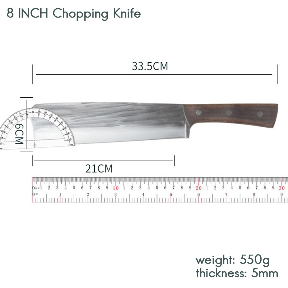 Rzd 8 Inch Hakmes Brandhout Mes 5Mm Mangaan Staal Snijden Bos Mes Omhulsel Slager Gereedschap Accessoire