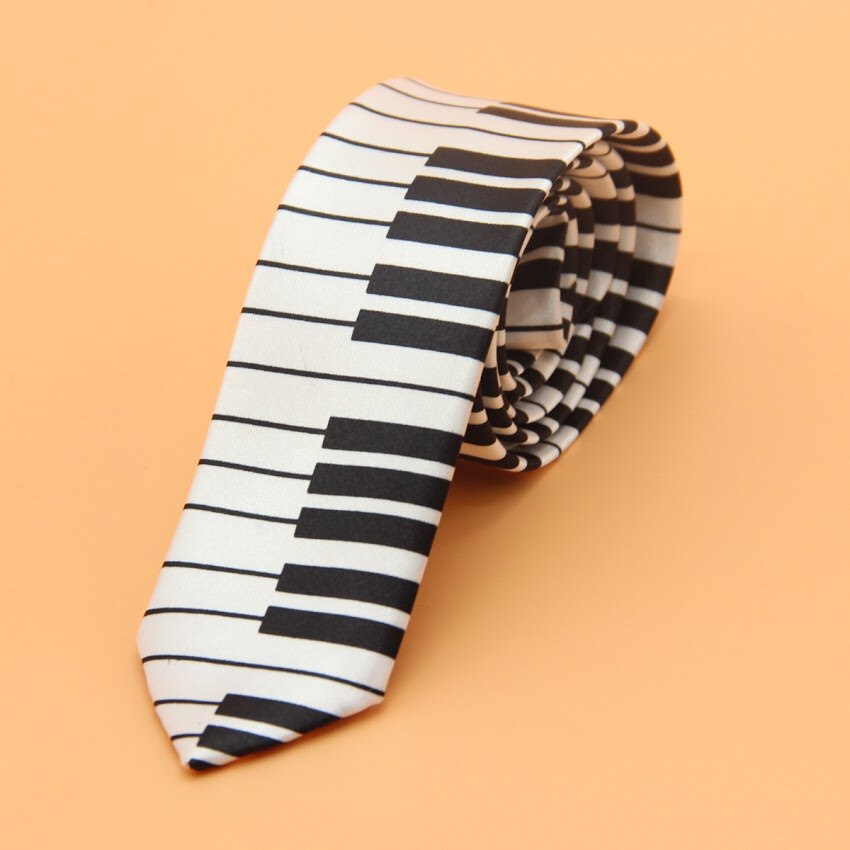 5cm Personality Mens Ties Piano Music Neckties Plaid Slim Tie Business Striped Tie For Male