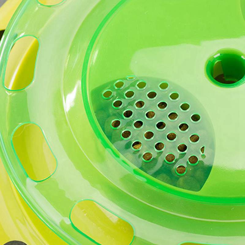 Funny Interactive Toys For Cat Turntable Food Bowl Training Goods For Cats Toys With Ring Bell Ball For Kitten Amusemen Plate