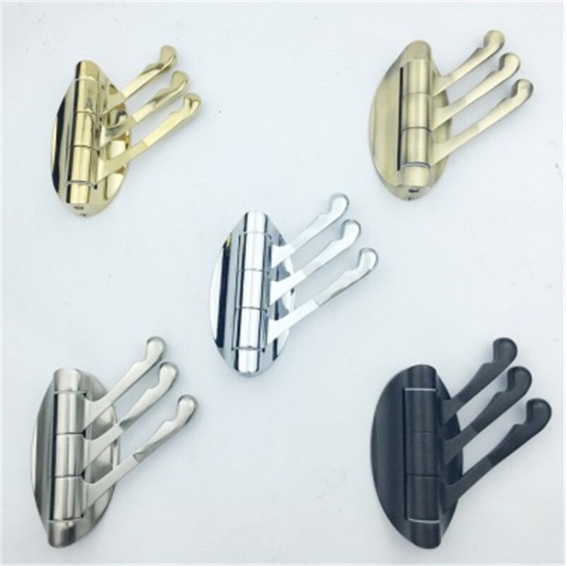 180 Degree Rotation Hooks Adjustable 3 Hooks Bath Towel Coat Clothing Hat Hanger Bathroom Kitchen Multifunction Storage Racks