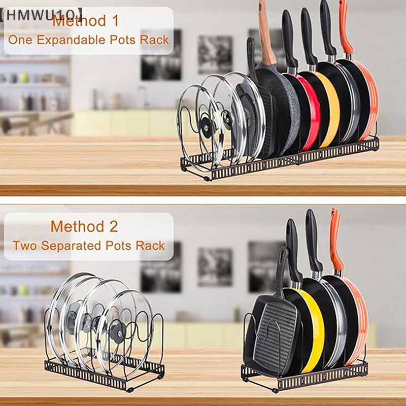 Uitbreidbaar Pannen Organizer Rack 7/10/12 Compartimenten Schotel Opbergrek Pot Deksel Organizer Potten Houder Keukengerei Rack