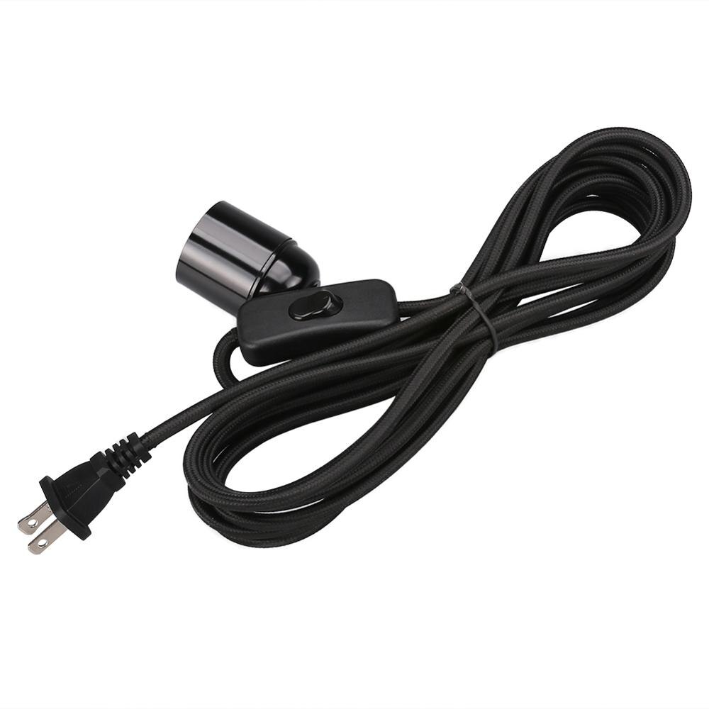 Fabric Flex Cable kit Plug In Pendant Lamp Light Set E27 2/3/4M Fitting Vintage Bulb UK /British/US Specification Plug: US Black 3.5M