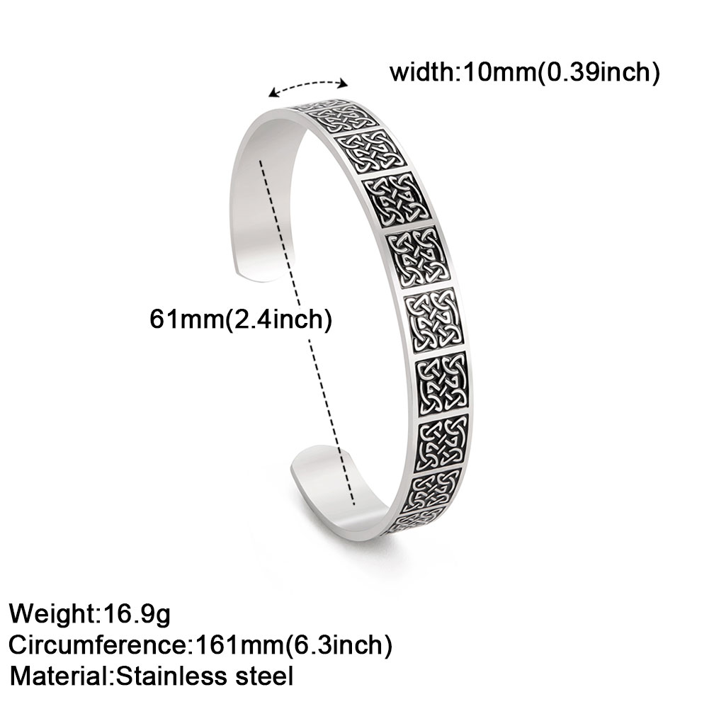 Bracciale rigido vichingo Triquetra per uomo ragazzo in acciaio inossidabile buona fortuna nodo celtico amuleto Vintage ▾ nodi irlandesi braccialetto gioielli regalo: colore Oro puro