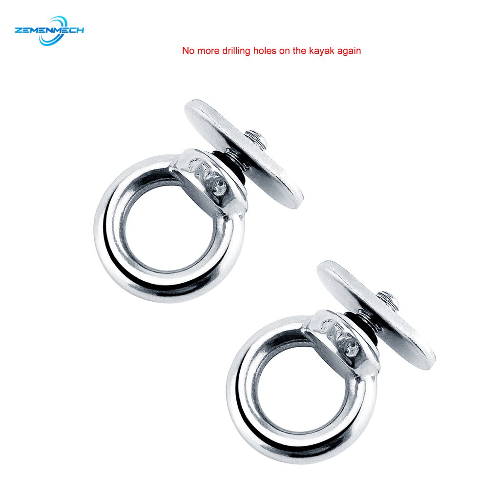 YYST Kayak Track Mount Tie Down Eyelet - Stainless Steel, No Drill, For Bungee Cords & Accessories