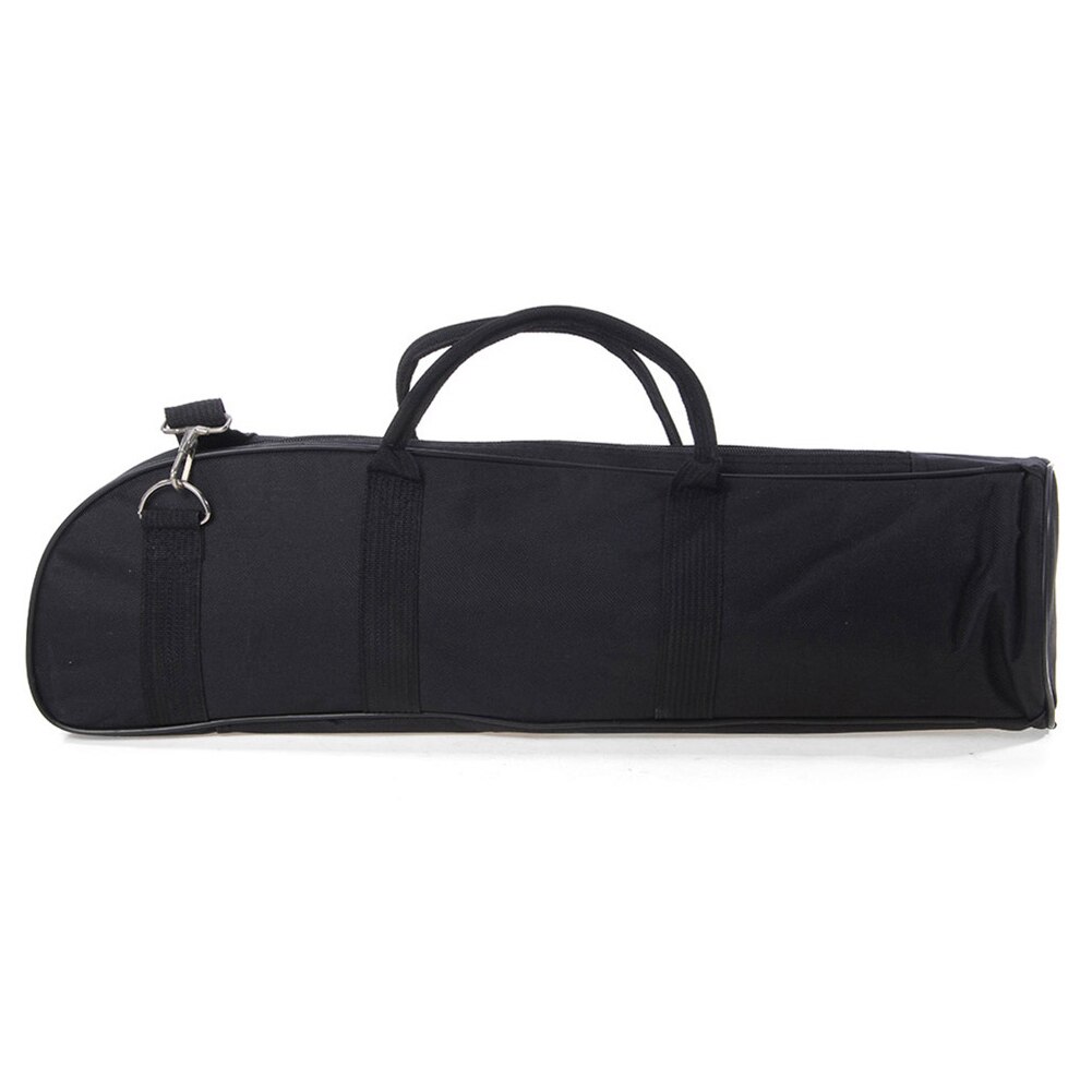 Trumpet Bag Oxford Cloth With Pocket Waterproof Wind Instrument Gig Package Storage Case Adjustable Strap Black