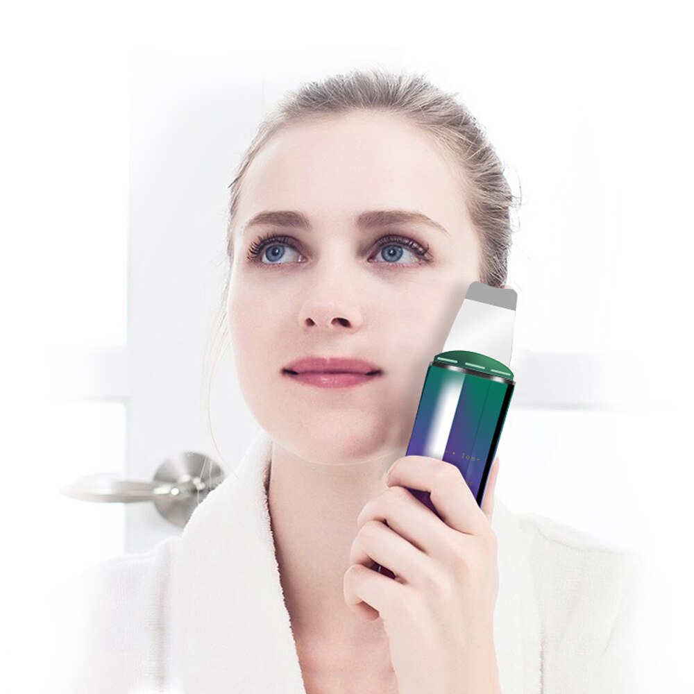 Ultrasonic Skin Scrubber Facial Peeling Pore Cleaner Exfoliator Face Blackhead Remover Spa Nano Sparyer Steamer