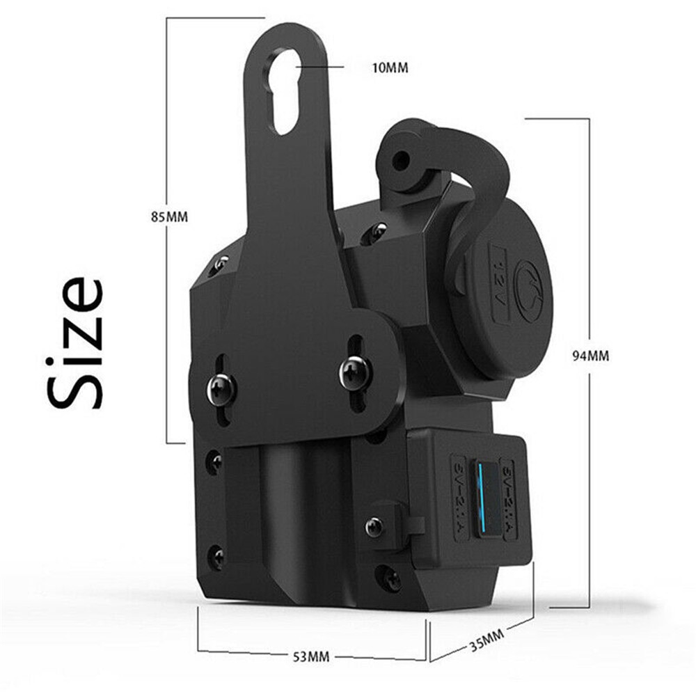 Waterproof Motorcycle USB Charger Power Adapter 12V/24V Socket Voltmeter Display