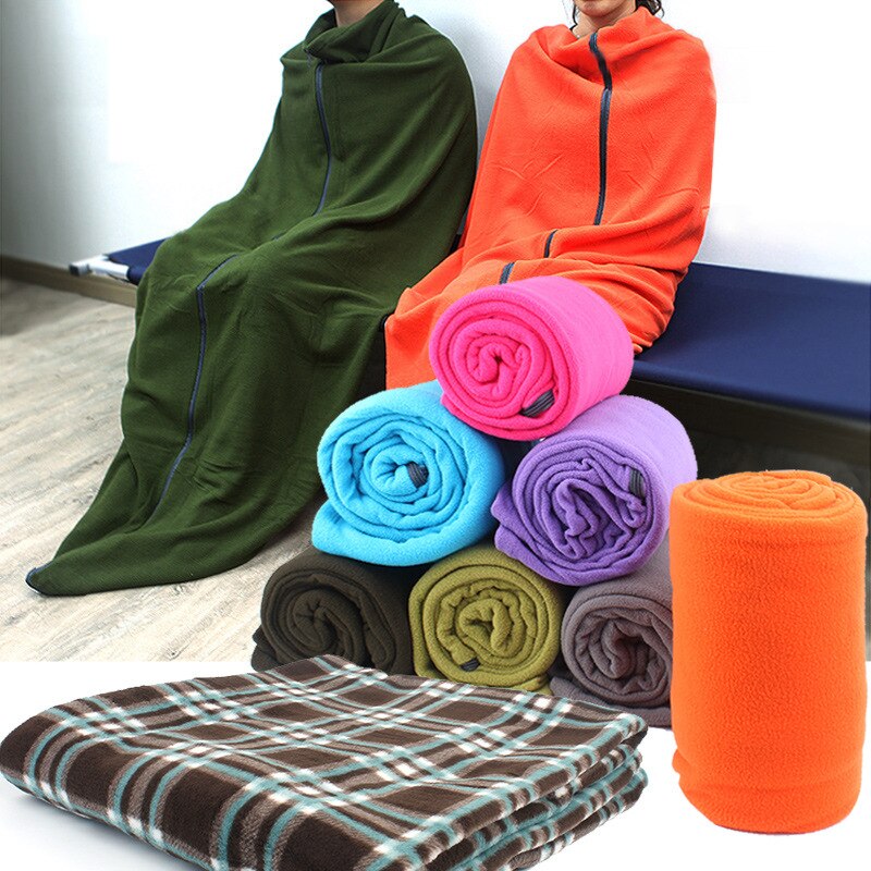 Tæppe udendørs forsyninger produkt camping tæppe sovepose quilt bærbar hold varm åndbar blød dobbeltsidet lynlås 210g