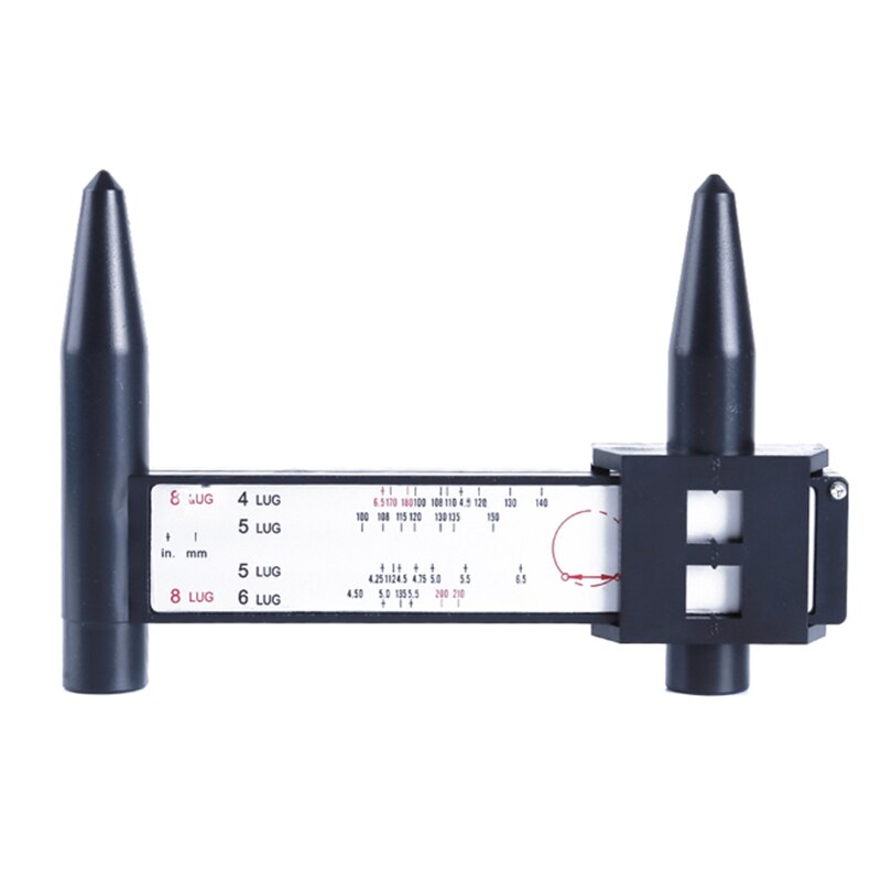 Wheel Rim Bolt Pattern Sliding PCD Measuring Tool Gauge Ruler 8 Holes PCD Ruler Lugs Hub Pitch Measurement Tool: Default Title