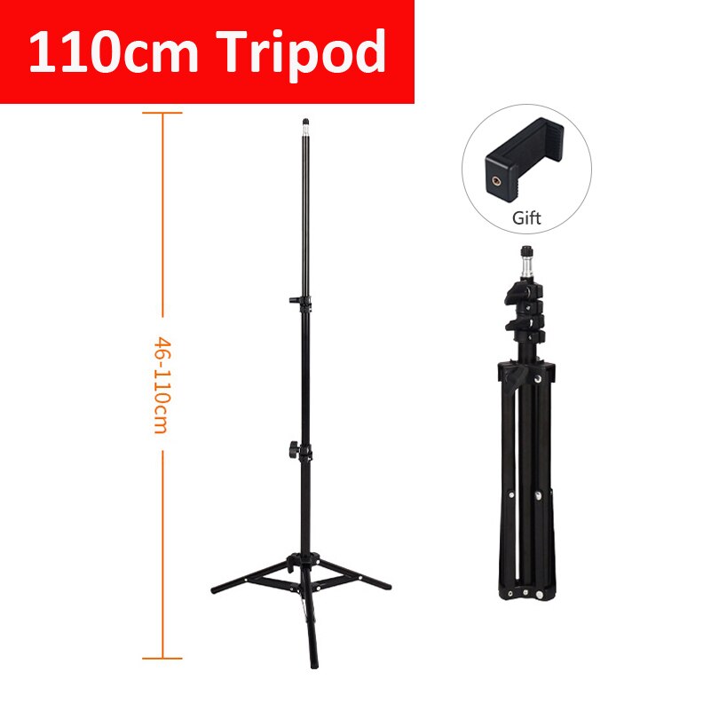 2M Photography Light Tripod Stand Phone Camera Ring Light Stand Photo Studio Relfectors Softbox Background Video Flash Lighting: 110cm Tripod