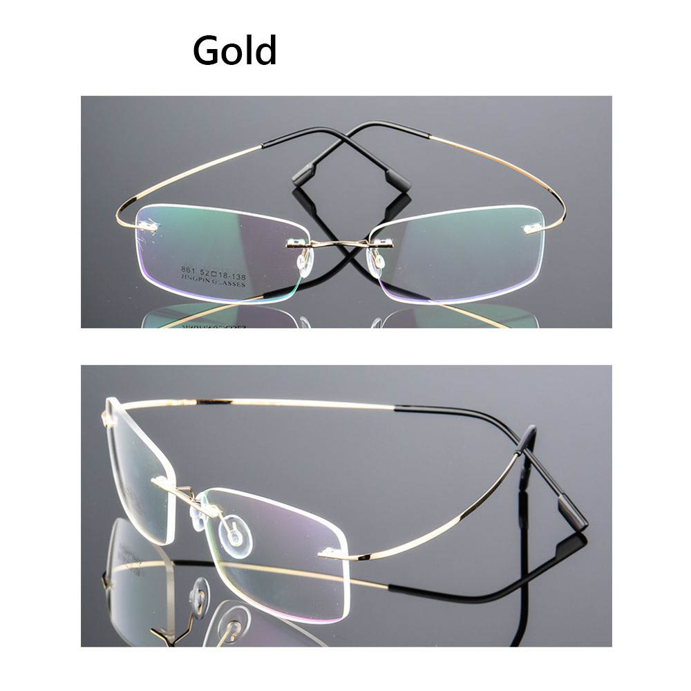 1PC Flexible Ultralight Reading Glasses Rimless Memory Titanium Eyeglasses Vision Care Presbyopic Eyewear Strength +1.0~+4.0: WHITE / +100