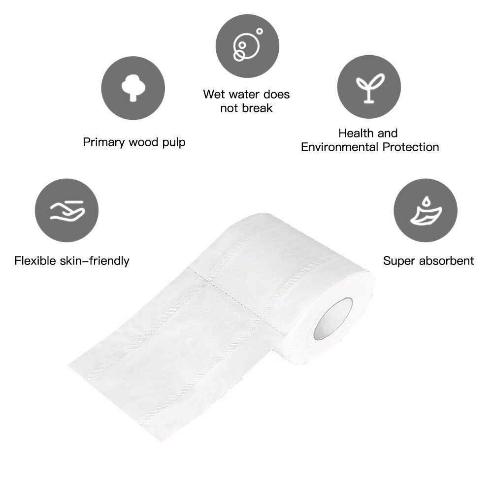 10 rollos de papel higiénico a granel, rollos de papel de baño blanco suave 4 capas rápido
