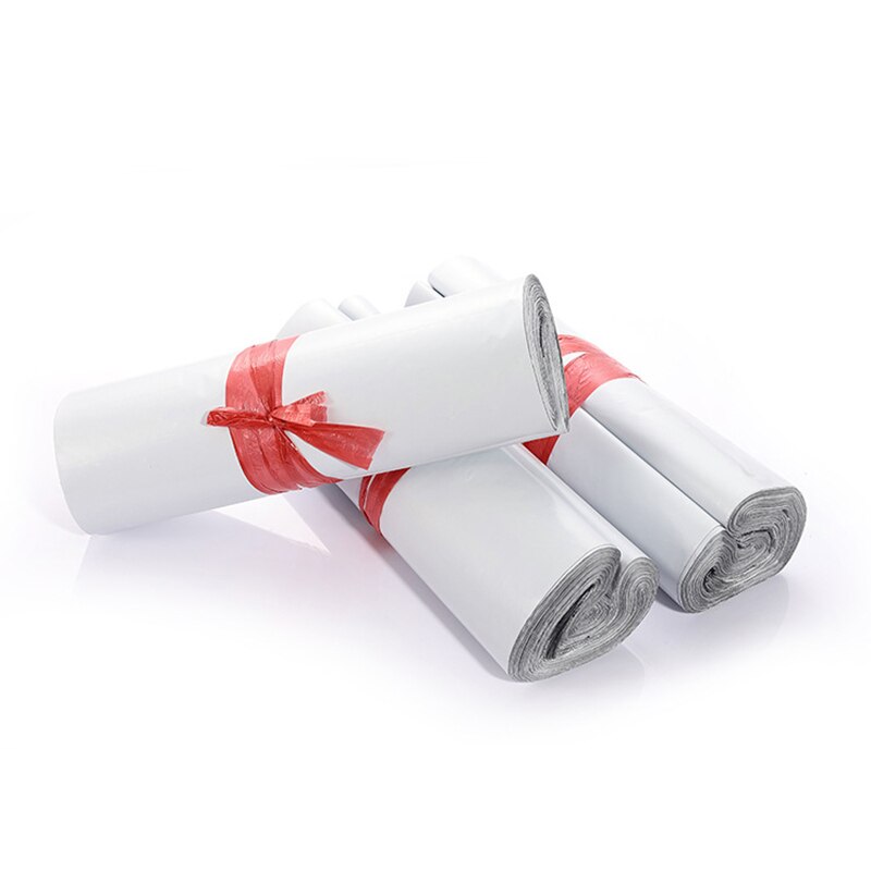 50 stuks/partij witte verzendzakken 14 maten poly mailer waterdichte verzendzakken zelfklevende koeriersopslagzakken
