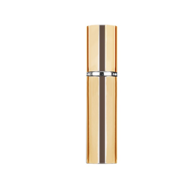 Gratis logo op maat, 10 ml lege draagbare glazen parfumflesjes met aluminium omhulsel, navulbare cosmetische etui.: 50 stuks helder goud (2)