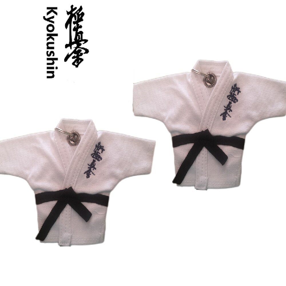 Kyokushin-Llavero de kárate, uniforme tipo Kimono de Kyokushinkai, colgante de dibujos animados, deportivos, recuerdo, tecla de botón, anillo de recuerdo