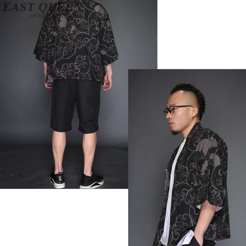 Kimono japonés para hombre, ropa tradicional china yukata, cárdigan FF817