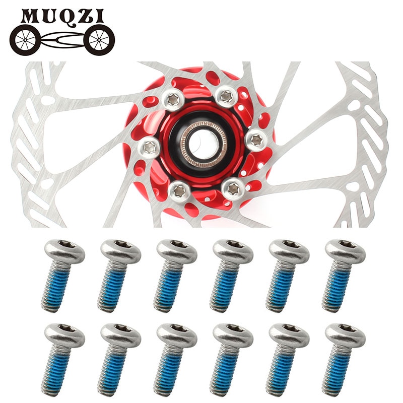MUQZI-tornillos de disco de freno T25 para bicicleta, tornillos de Rotor alargados de M5 x 13,8mm, pernos de fijación antideslizantes, 12 Uds.