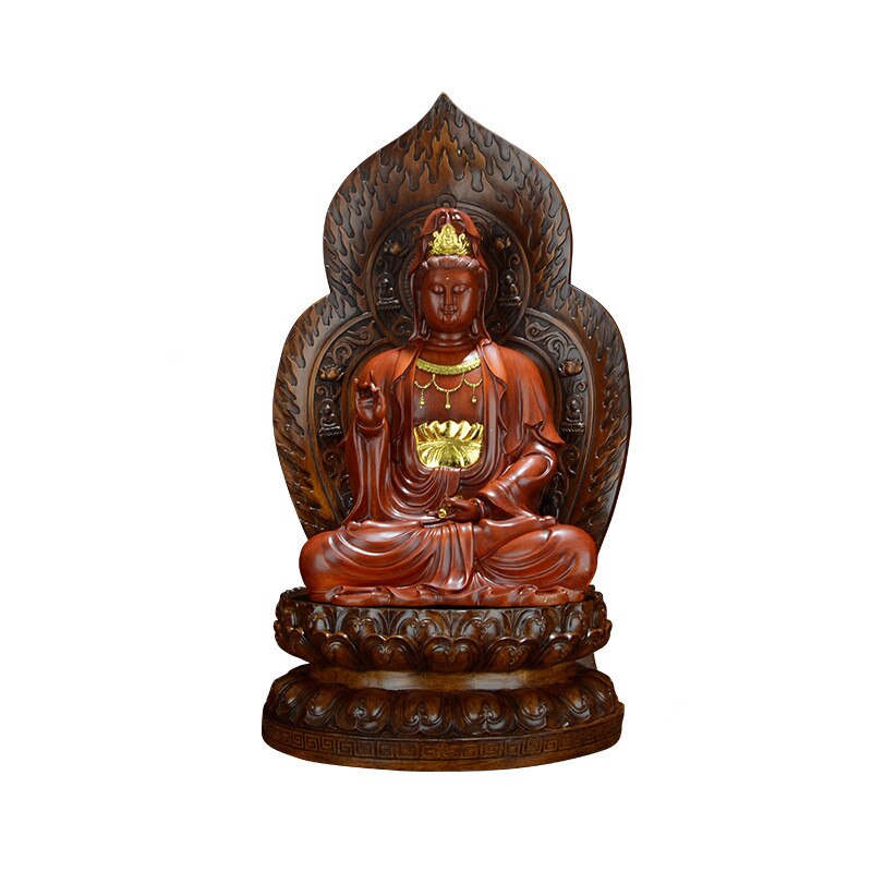 Høj guanyin statue, harpiks moderne kunst skulptur, hjem loft stue dekoration, grin buddha statue 19.5cm: 3