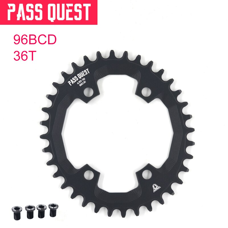 PASS QUEST oval Chainring 96BCD MTB Narrow Wide Bicycle Chainwheel 32/34/36/38/40/42T for deore xt M7000 M8000 M9000 Crankset: 36T