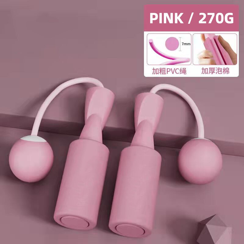 Köysi hyppynaru ropeless pvc hyppynaru johdoton hyppyköysi lapsille aikuisille kannettavat kuntolaitteet kuntosali fitness 270g 390g: 270g ei köyttä pinkki