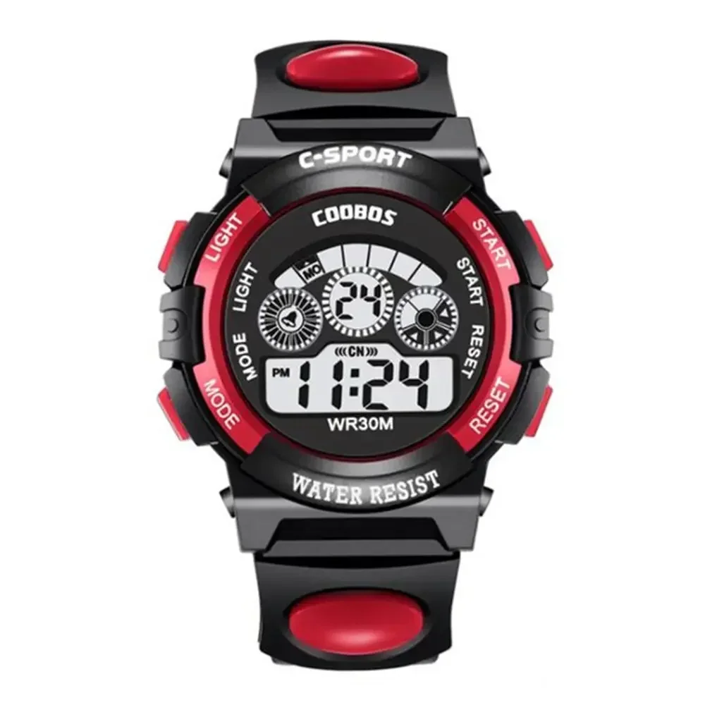 Relojes electrónicos para niños Esfera luminosa Relojes despertadores multifunción impermeables Reloj de pulsera digital LED para niños y niñas: Color