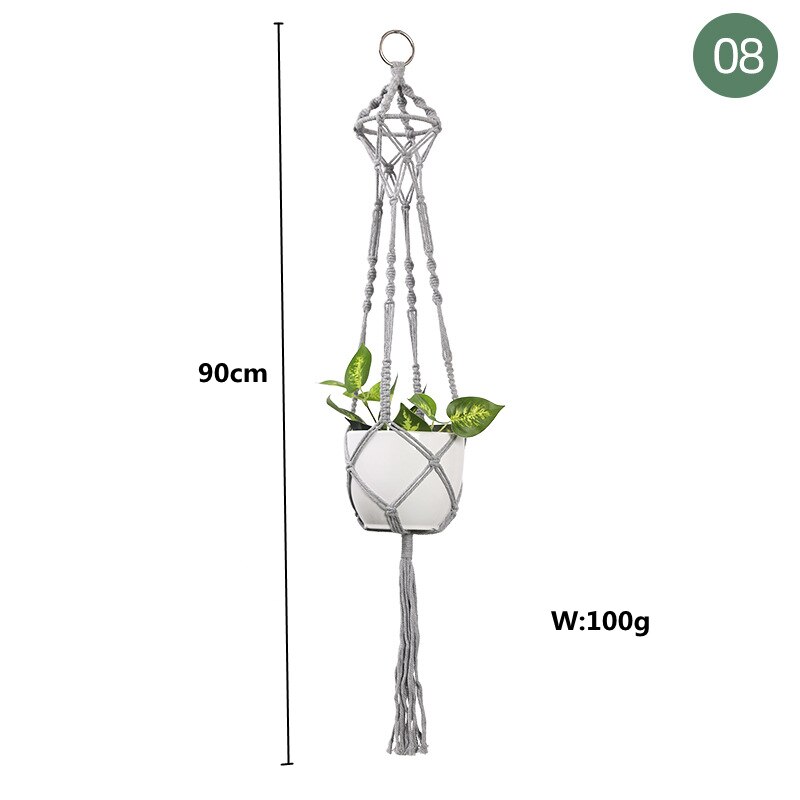 Macrame Handgemaakte Plantenhanger Manden Bloempotten Houder Balkon Hangende Decoratie Geknoopt Hijstouw Huis Tuinbenodigdheden
