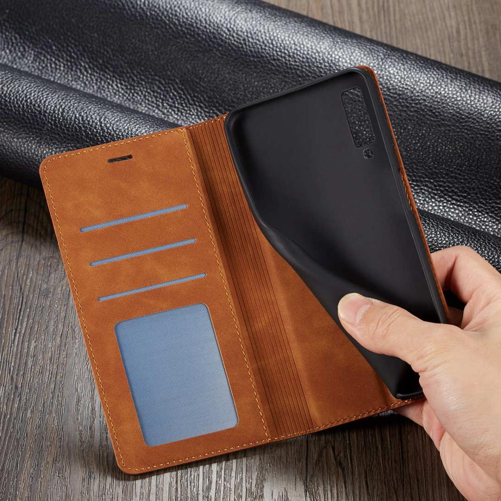 Magnetic Flip Leather Phone Case For Samsung Galaxy A7 A750 A8 A530 A6 Wallet Card Holder Back Cover Coque Fundas