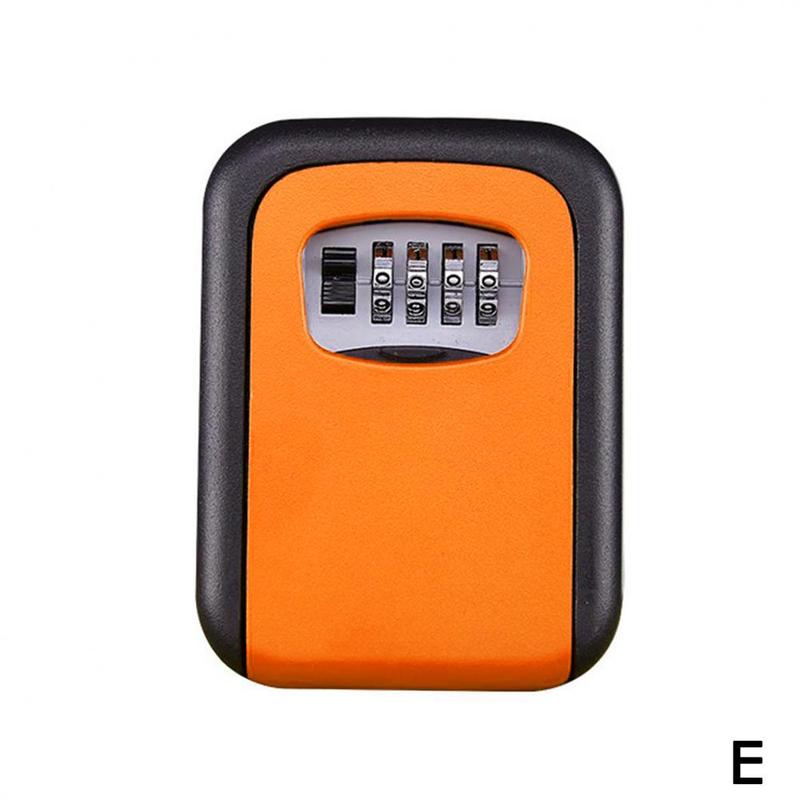 Key Lock Box Wall Mounted Aluminum Alloy Key Safe Box Weatherproof 4 Digital Combination Key Storage Lock Box Indoor Outdoor: E