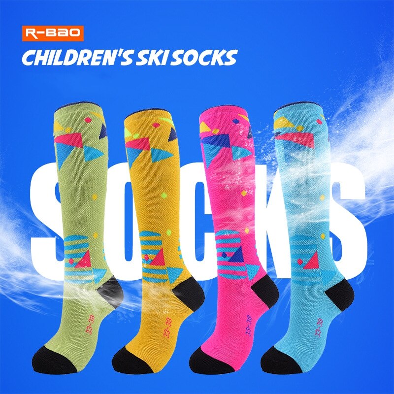 1 Pairs Children's Warm Ski Sock Boys Girls Winter Thicken Sports Sock Kids Roller Skating Thermal Sock Long For Snowboarding