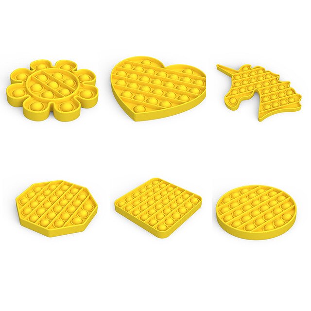 Silicone Push Pop Bubble Sensory Fidget Toy Autism Special Needs Silent Classroom Special Needs Stress Reliever Anti-stress: Yellow