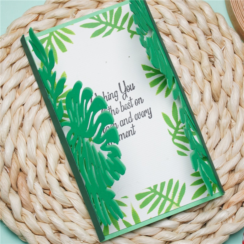 InLoveArts tropikalne liście granicy metalu wykrojniki szablony umierać skaleczenie dla DIY karta papierowa robić scrapbookingu wytłaczanie dekoracyjne rękodzieło