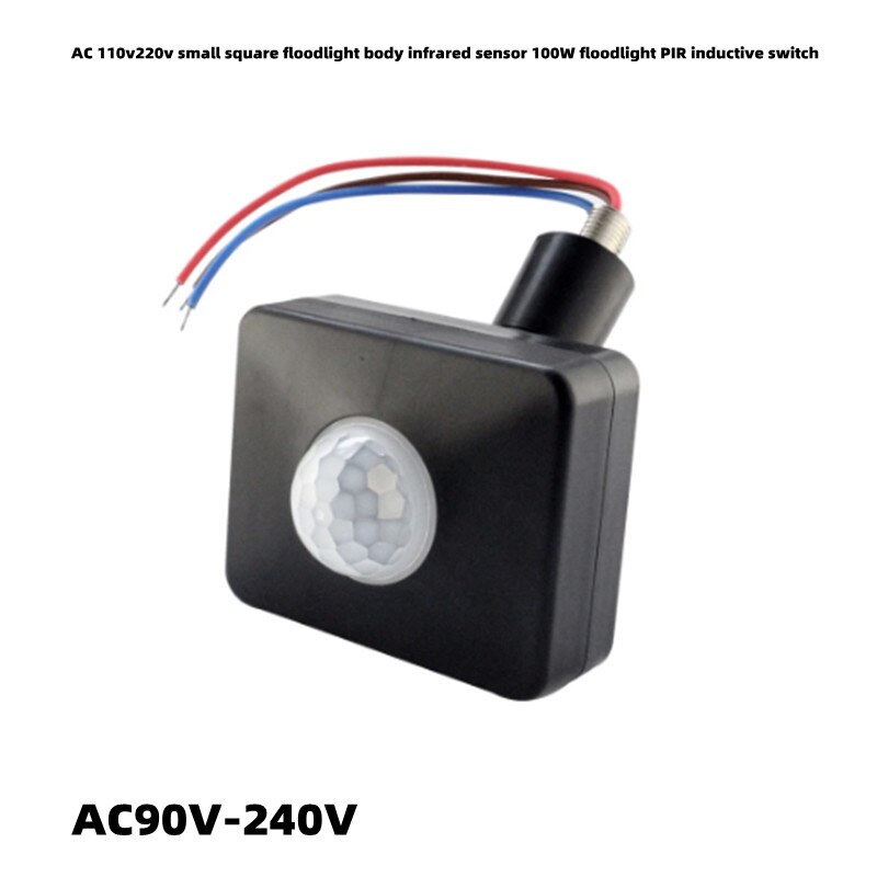 Ac 110v220v Kleine Vierkante Schijnwerper Lichaam Infrarood Sensor 100W Schijnwerper Pir Inductieve Schakelaar