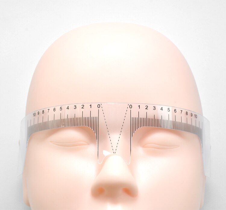 10 sztuk wielokrotnego użytku pół stały regulacja brwi oko brew narzędzie robić pomiaru brwi przewodnik linijka Microblading suwmiarka wzornik narzędzia robić makijażu