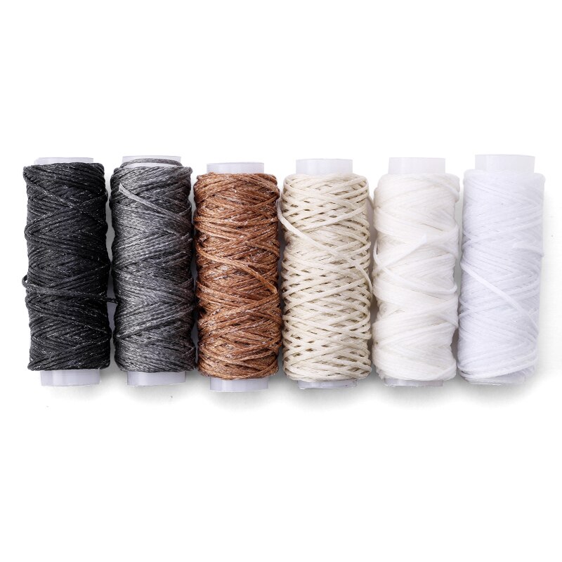 0.8Mm 12M/Roll Kleurrijke Set Naaien Lederen Gereedschap Platte Wax Draad Hoge Sterkte Draad Wax Ropehand maken Tool Voor Leer Stof